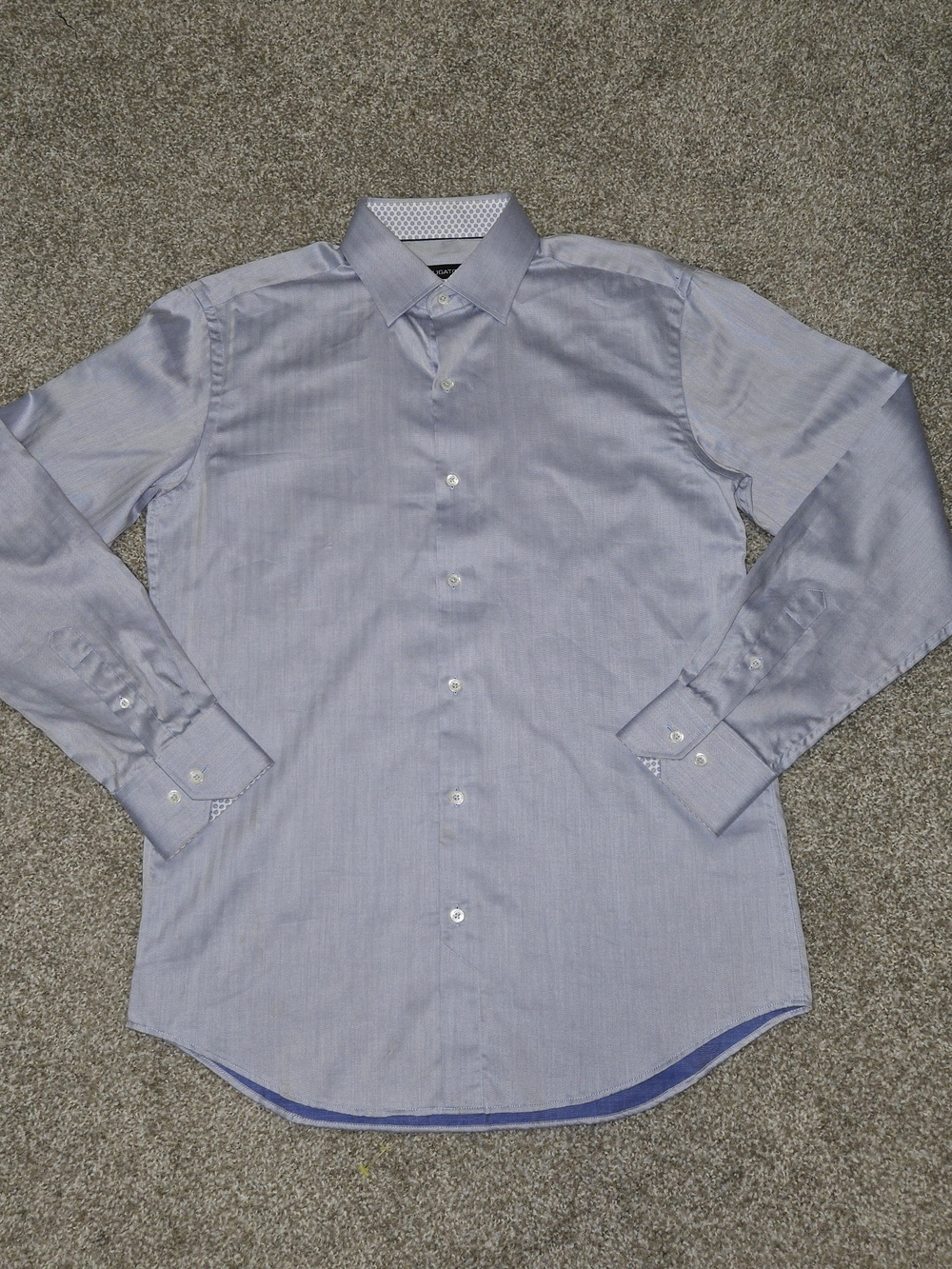 Bugatchi Men's Pale Blue Dress Shirt with Subtle Texture